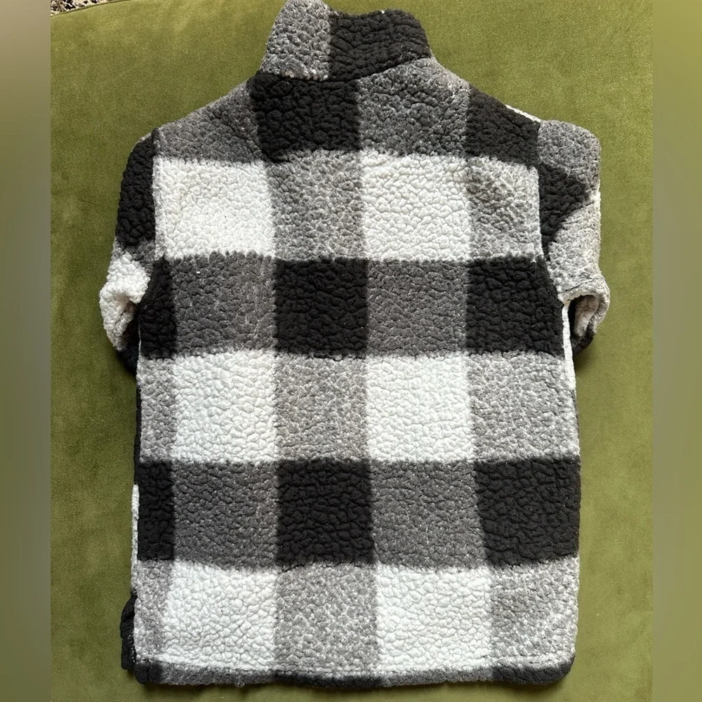 Boxercraft Black and White Plaid Sherpa Pullover